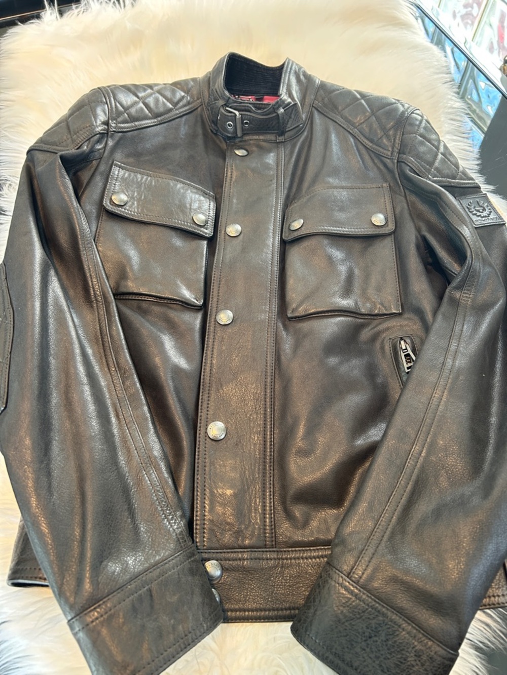Belstaff James Hunt 40th Anniversary Soecial Edition Black Leather Jacket